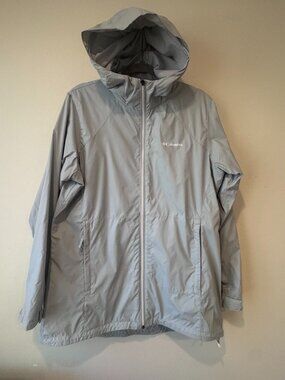 Columbia Switchback II Lined Long Rain Jacket – Cirrus Grey/Blue – XL 🔥